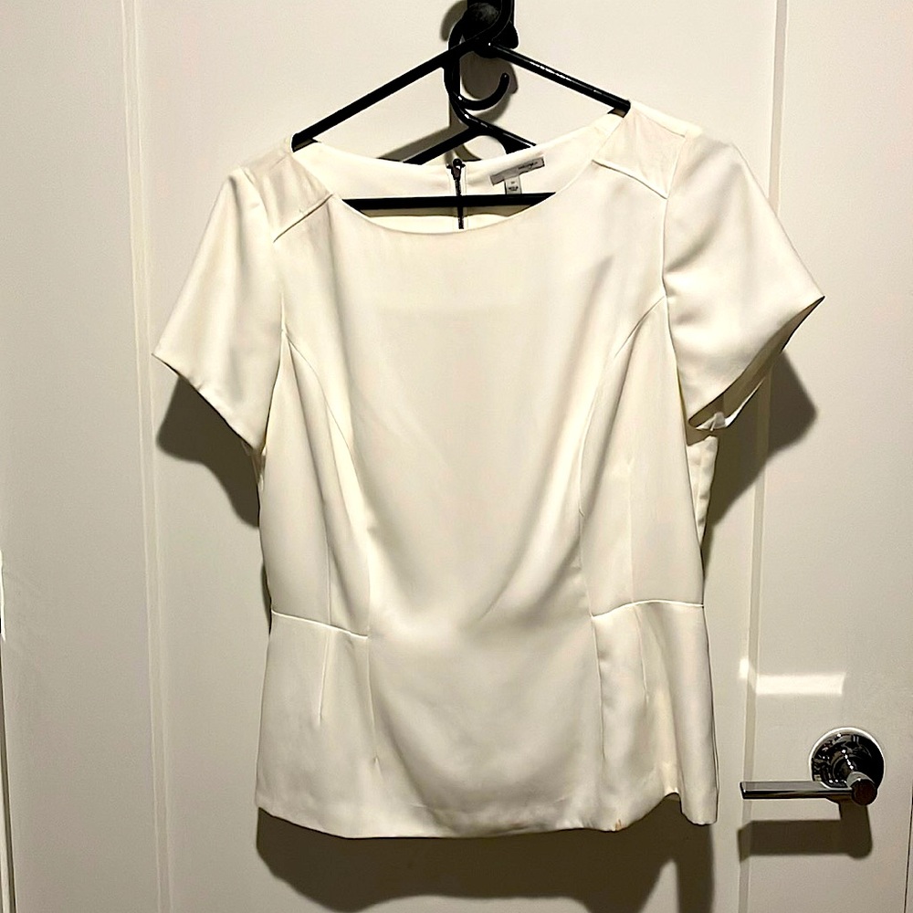 Halogen white blouse with zip back